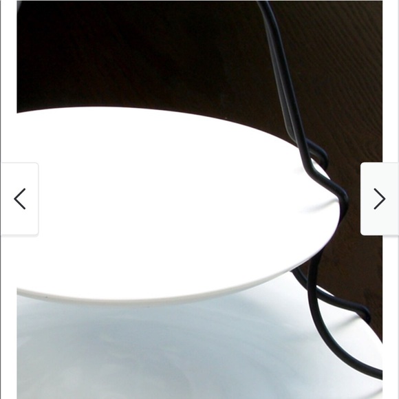 Gibson Elite Gracious Dining 2 Tiered Serving Set with Metal Rack in Whi… - Picture 4 of 5